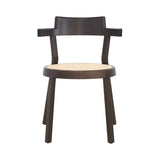 Pagoda Cane Chair: Dark Brown Oak