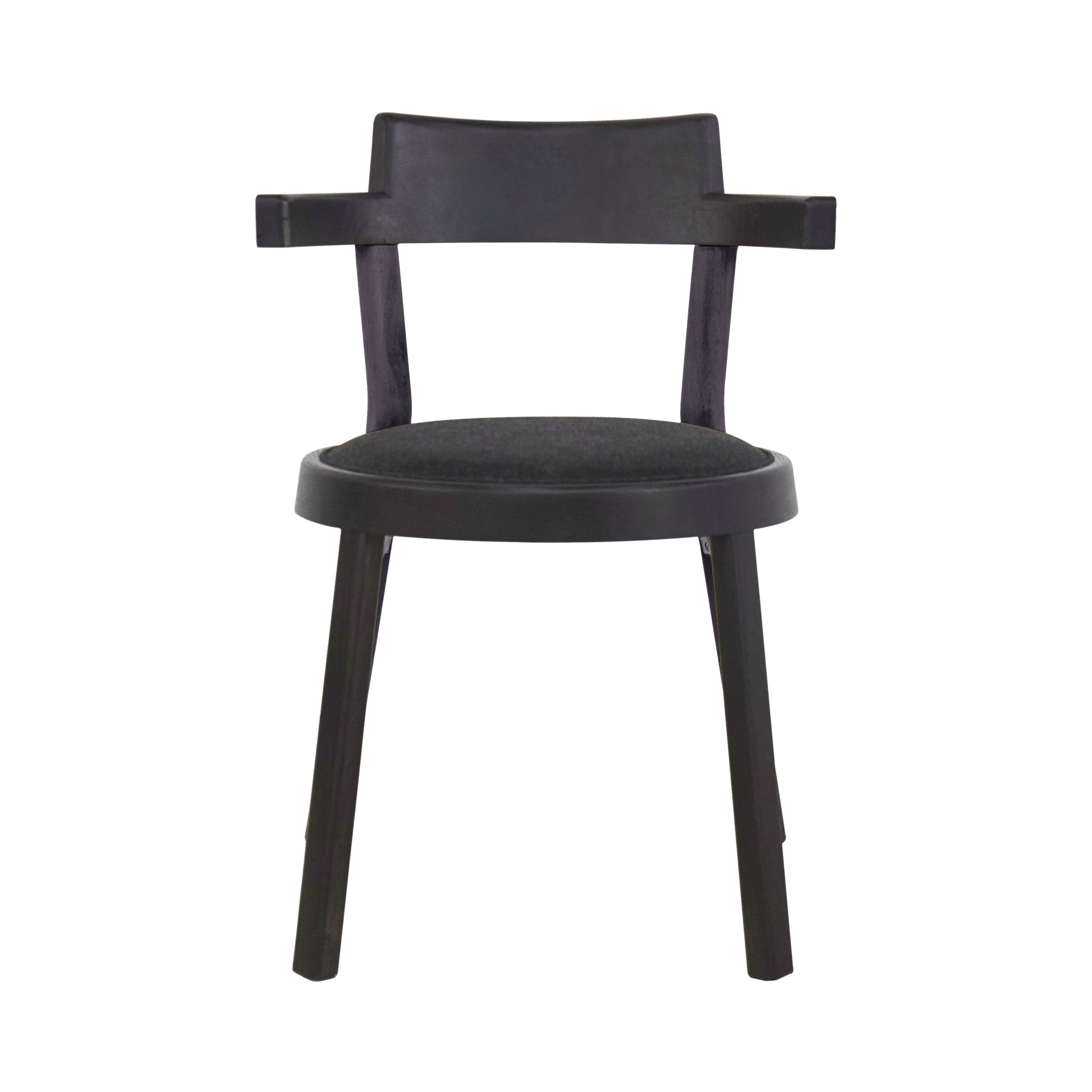 Pagoda Chair: Upholstery + Black Oak
