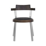 Pagoda Chair: Upholstery + Aluminum Leg + Silver + Dark Brown Oak