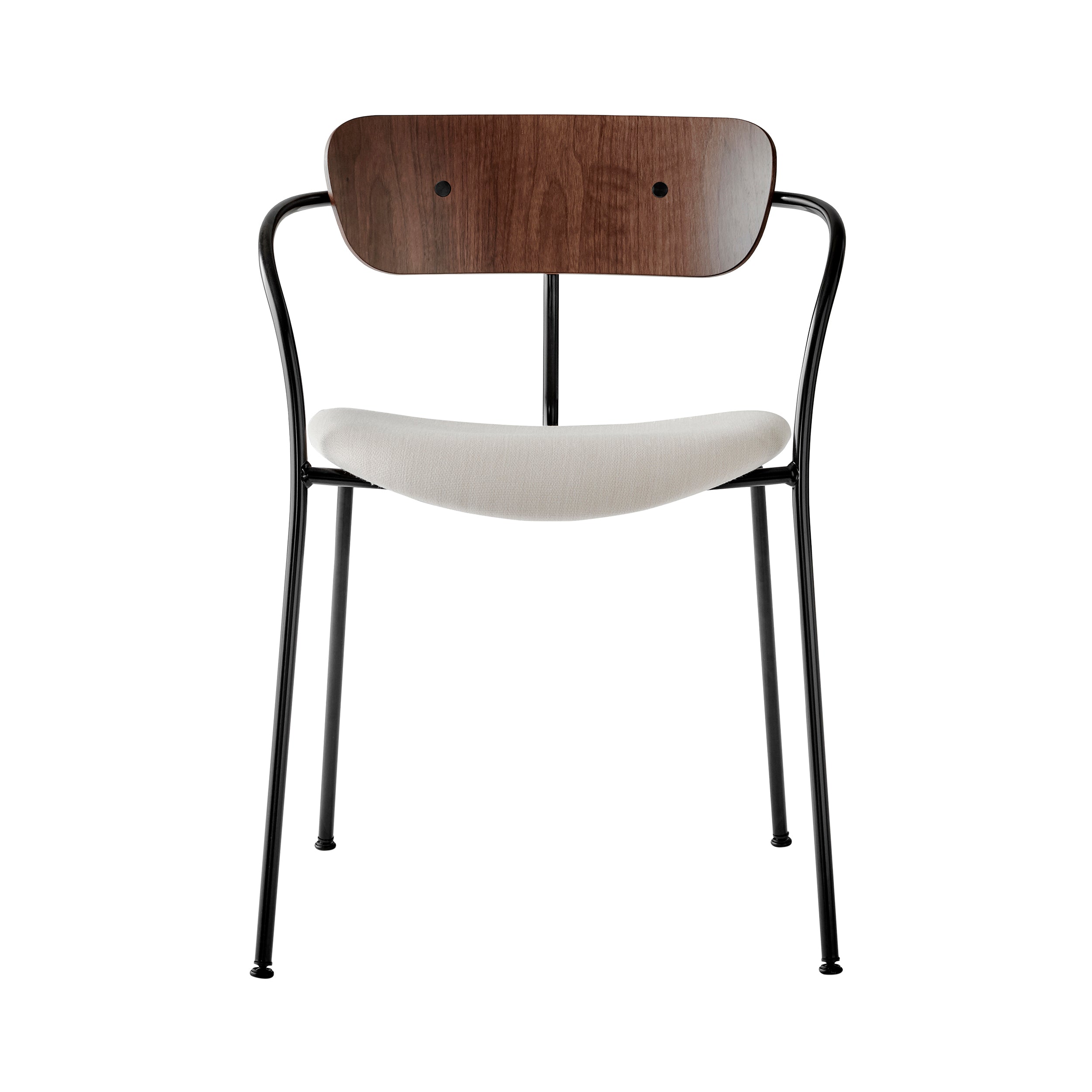 Pavilion Stacking Armchair Upholstered AV4 + Lacquered Walnut + Black