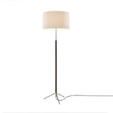 Pie de Salón Floor Lamp: G2 + Chrome-Plated + White Linen