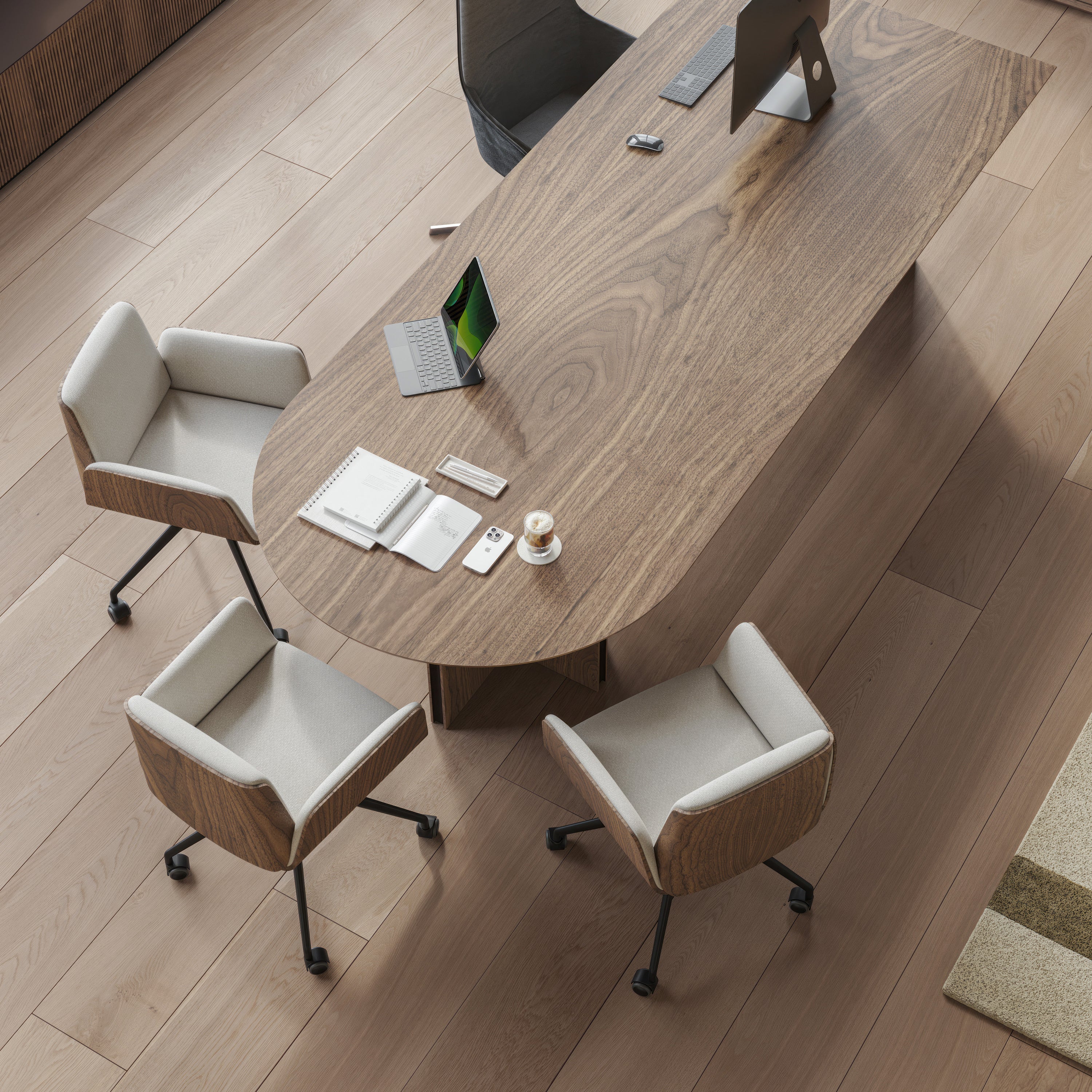 Hug 4 Star Swivel Base Chair: Front Upholstered + Castors