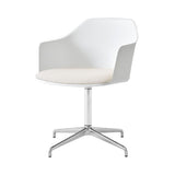 Rely Armchair HW39: Polished Aluminum + White
