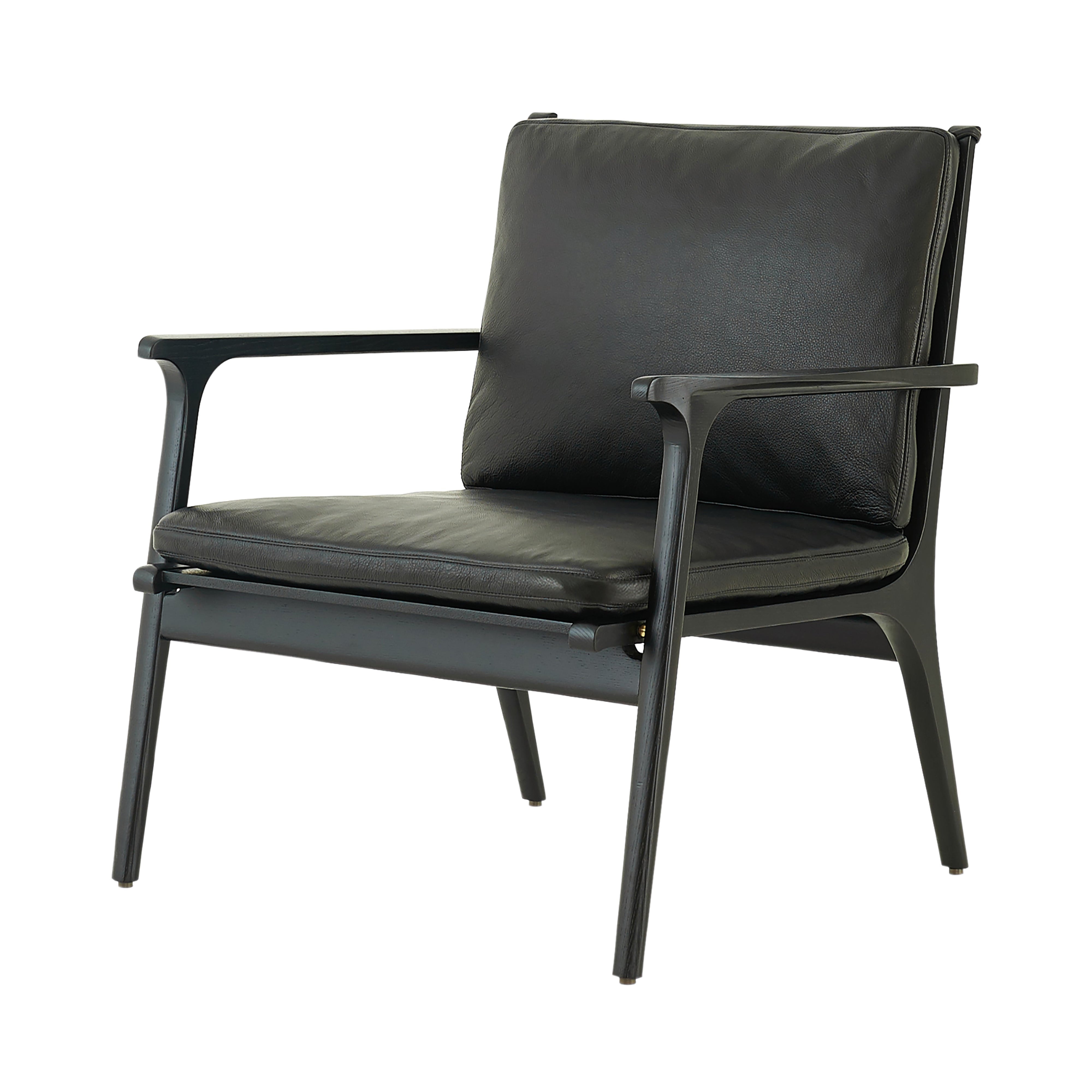 Ren Lounge Chair: Large + Black Oak