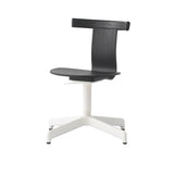 Jiro Swivel Chair: Black Oak + White + Without Castors