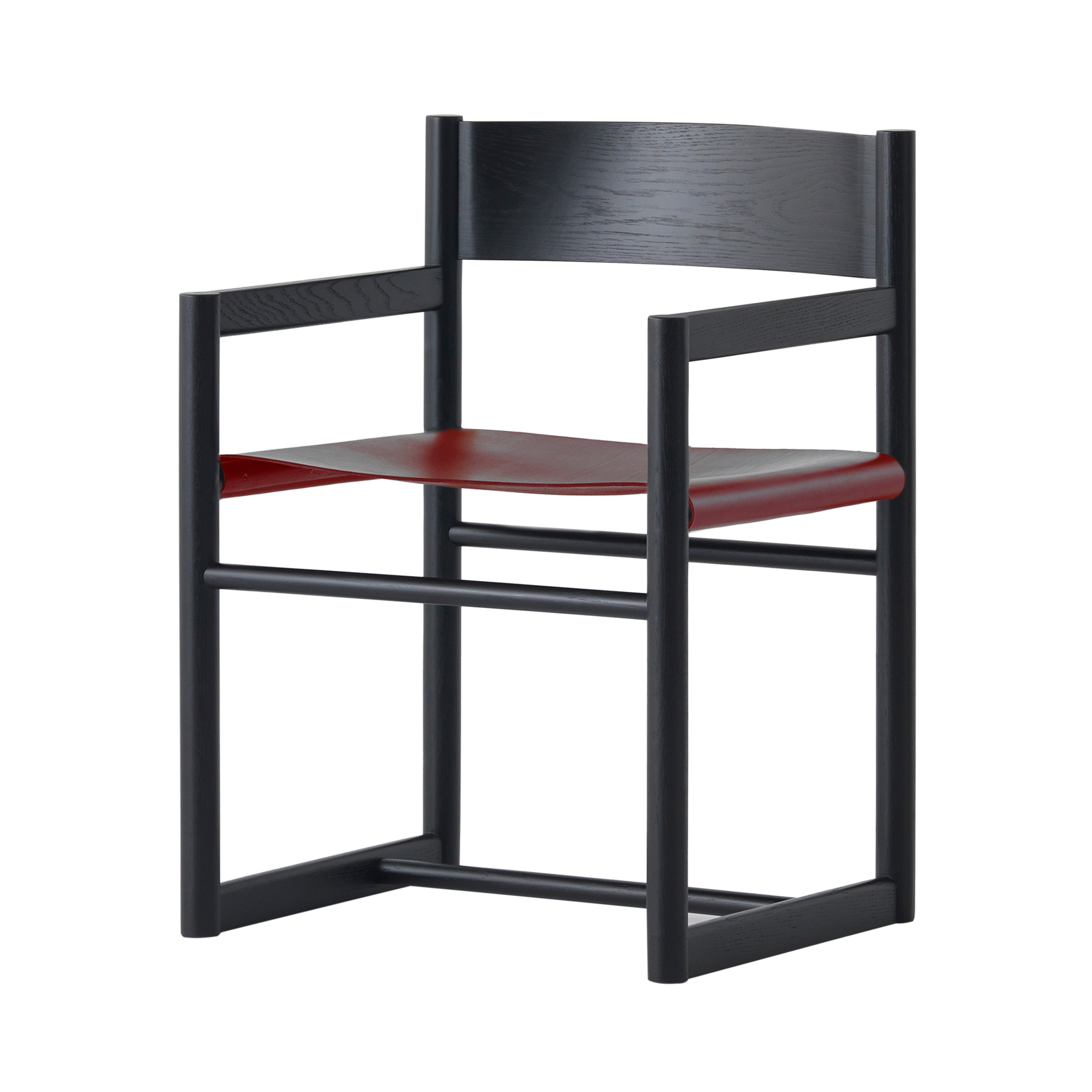 Passenger Chair: Black Stained Oak + Mustang Leather