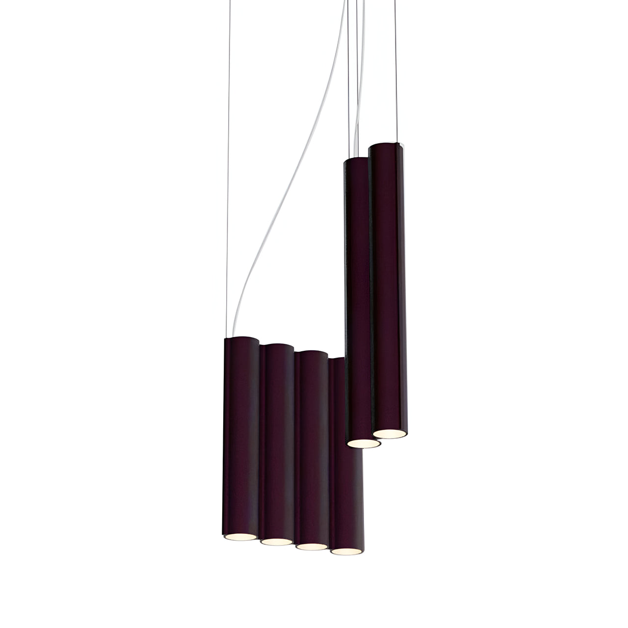 Silo 10 Suspension Lamp: Textured Aubergine