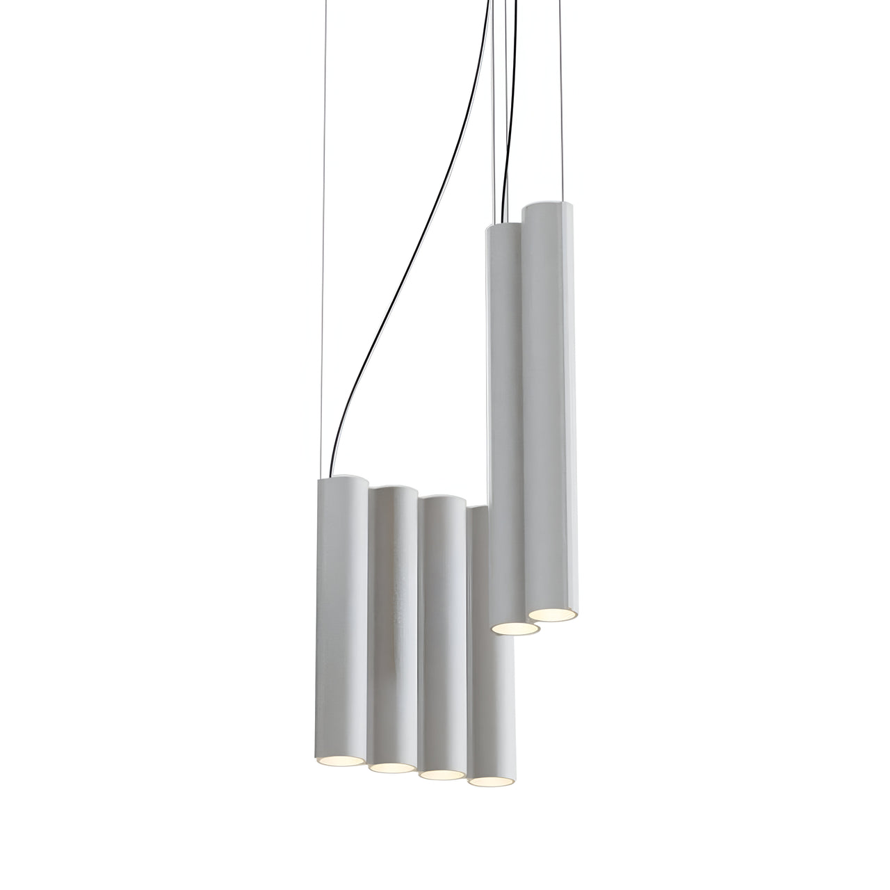 Silo 10 Suspension Lamp: Textured White