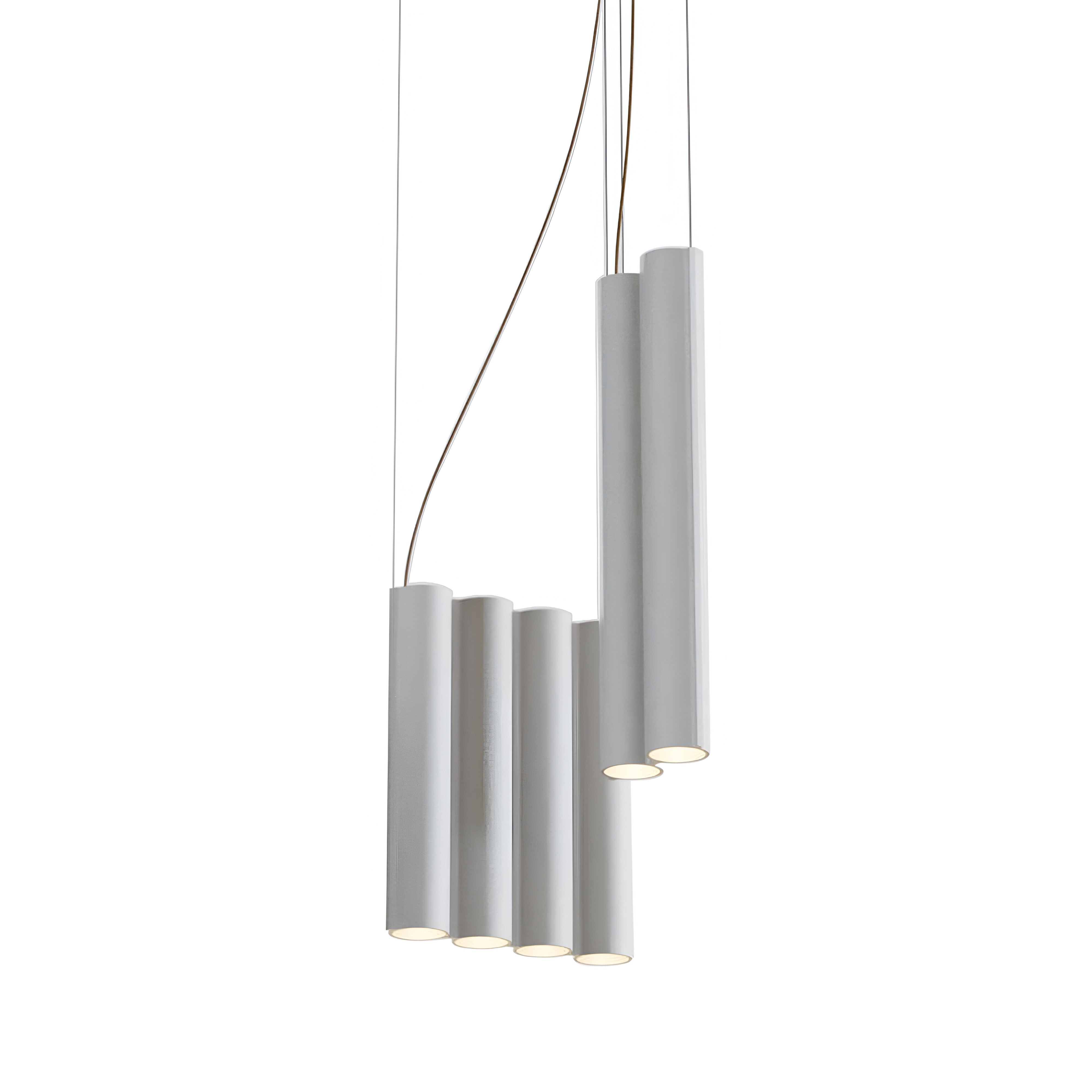 Silo 10 Suspension Lamp: Textured White