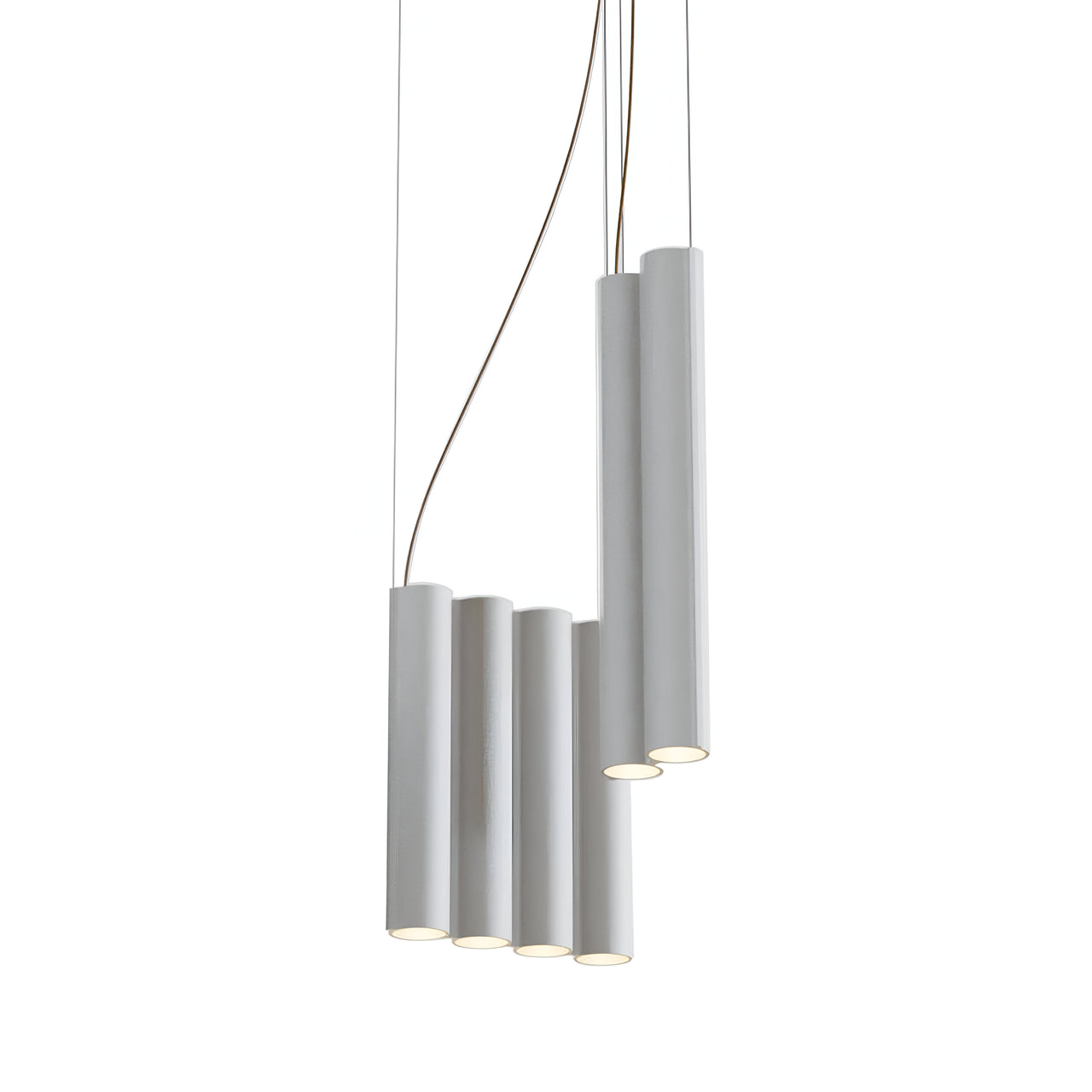 Silo 10 Suspension Lamp: Textured White