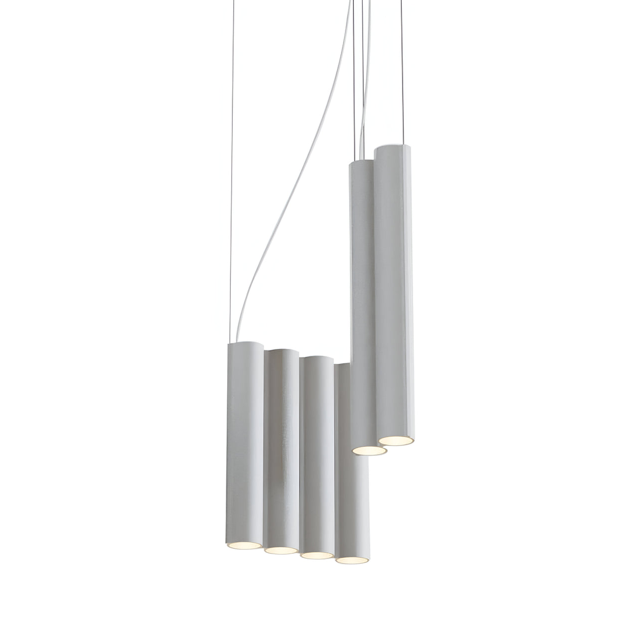 Silo 10 Suspension Lamp: Textured White