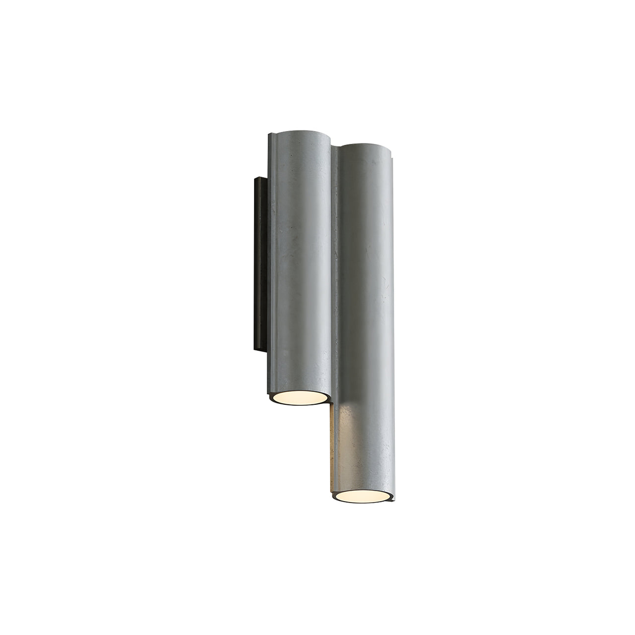 Silo 2WM Wall Light: Downlight + Tumbled Aluminum