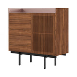 Stockholm STH224 Cupboard: Composition 3+ Super-Matt Walnut + Anodized Aluminum Pale Rose + Black