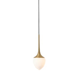 Louis Pendant: Extra Large + Satin Brass + Opal
