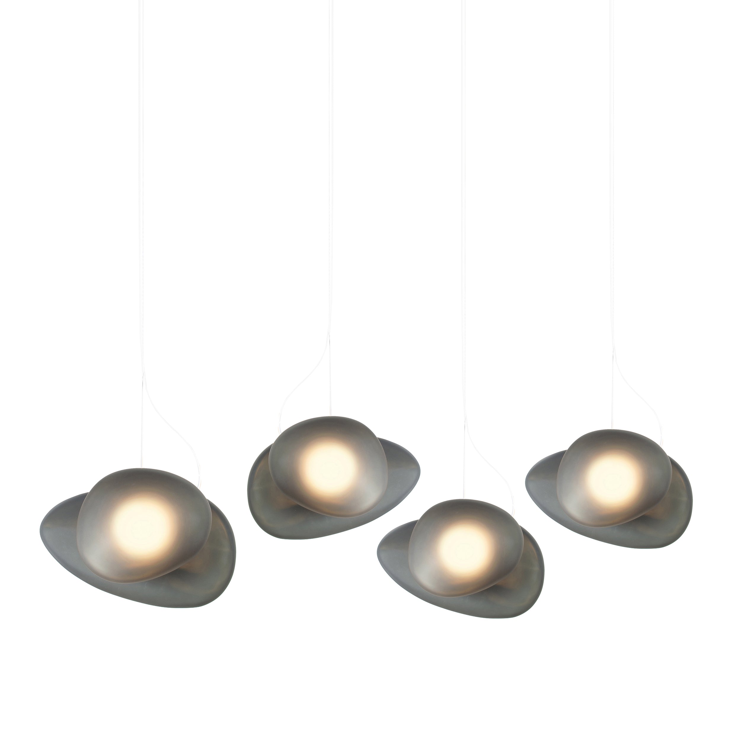 Pebble Linear 4 Pendant Light: B + C + Slate + Slate