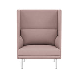 Outline Highback 1-Seater Sofa: Large + Low + Polished Aluminum