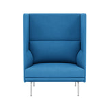 Outline Highback 1-Seater Sofa: Large + Low + Polished Aluminum