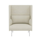 Outline Highback 1-Seater Sofa: Large + Low + Polished Aluminum