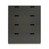 Snow A Storage Unit with Drawers: Taupe + Snow A + Natural Oak