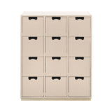Snow B Storage Unit with Drawers: Rose + Snow B + Natural Oak