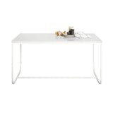 Tati Dining Table: Small + Carrara Marble + White