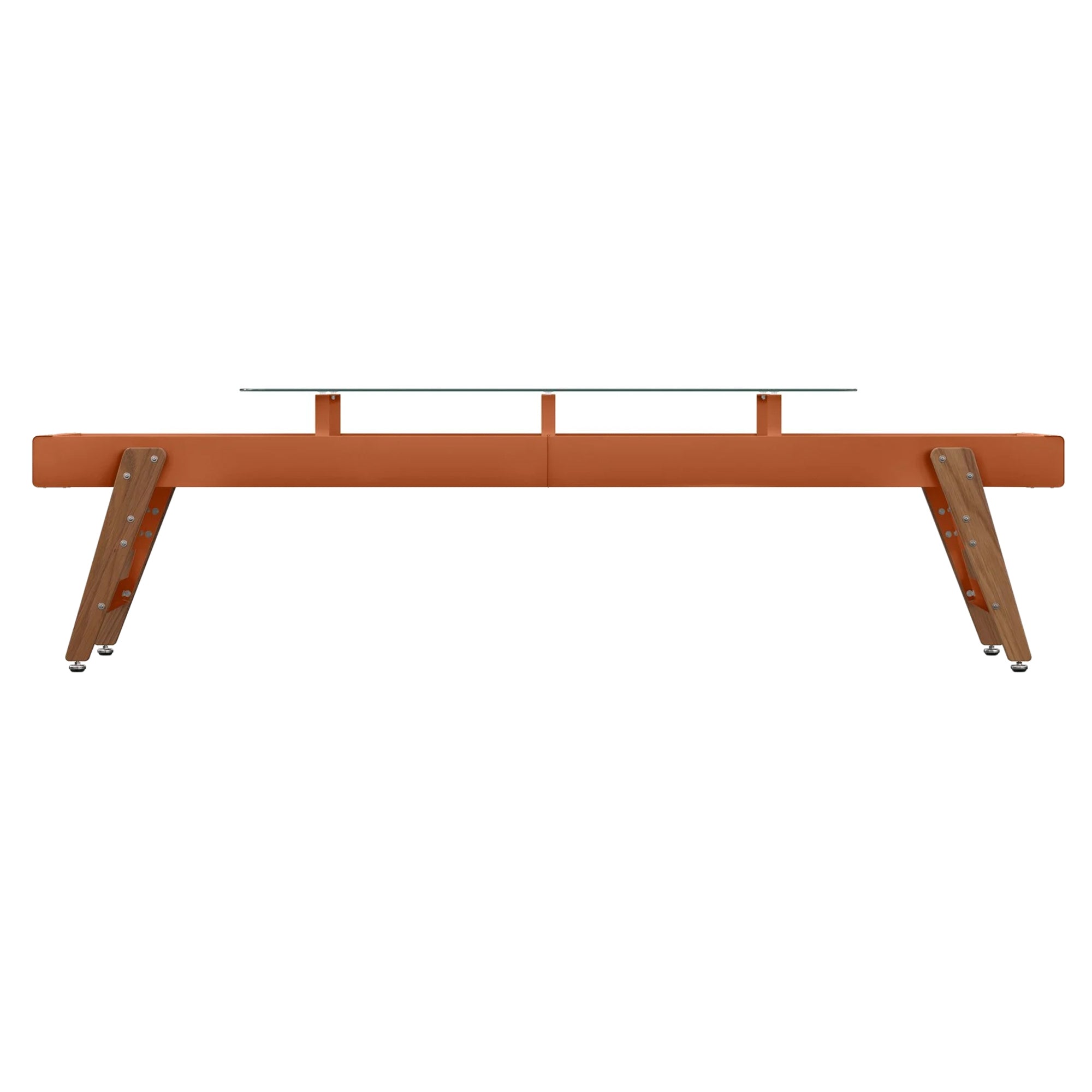 Track Dining Shuffleboard: 14 Feet + Terracotta + Brown Lining