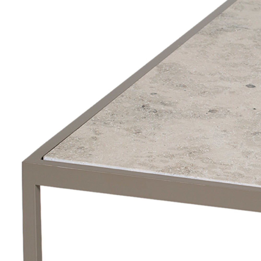 Tati Coffee Table: Square + Stone Top