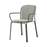 Thorvald SC95 Armchair with Cushion: Outdoor + Bronze Green + Marquetry Bora Cushion