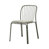Thorvald SC94 Side Chair with Seatpad: Outdoor + Bronze Green + Marquetry Bora 