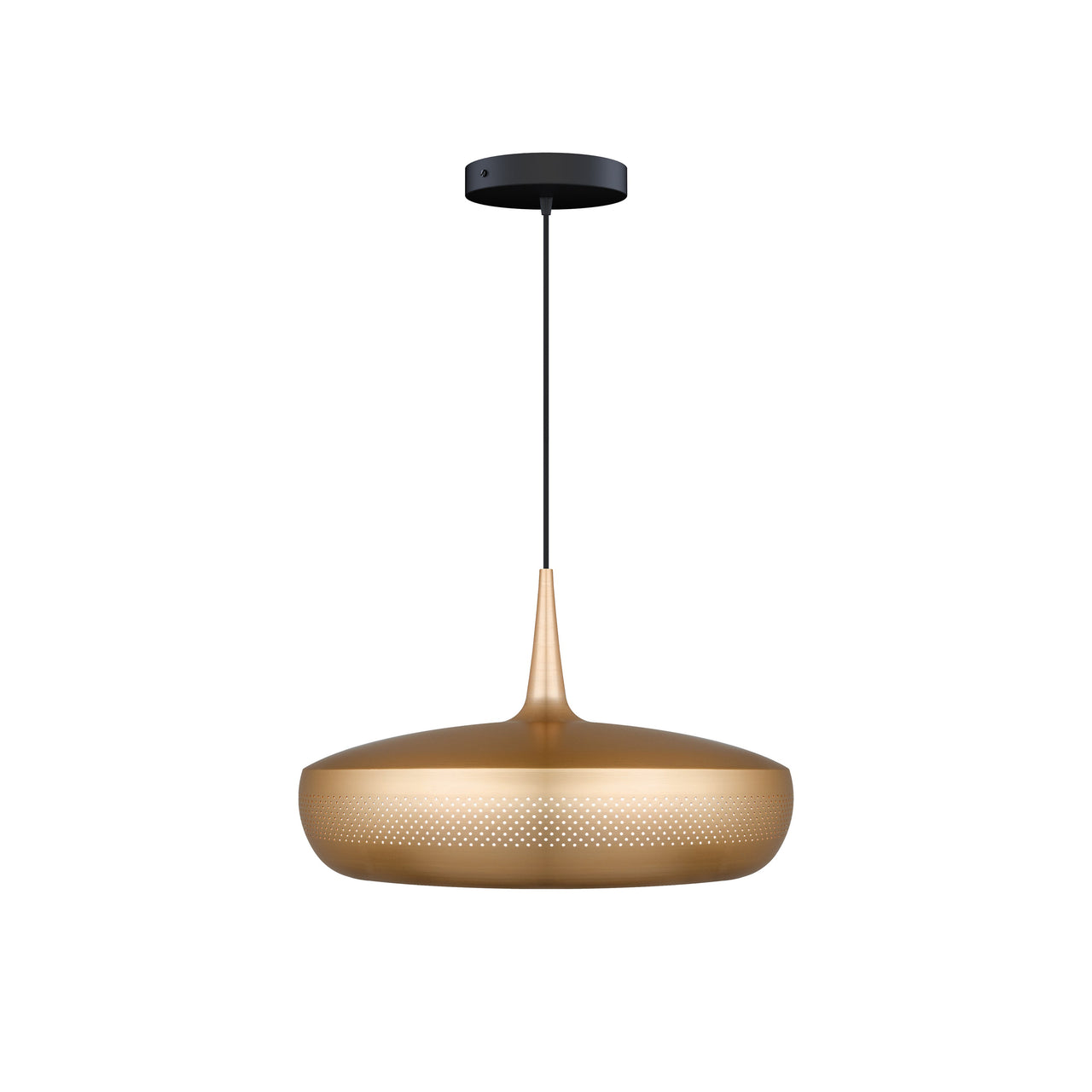 Clava Dine Pendant: Brushed Brass + Black + Canopy