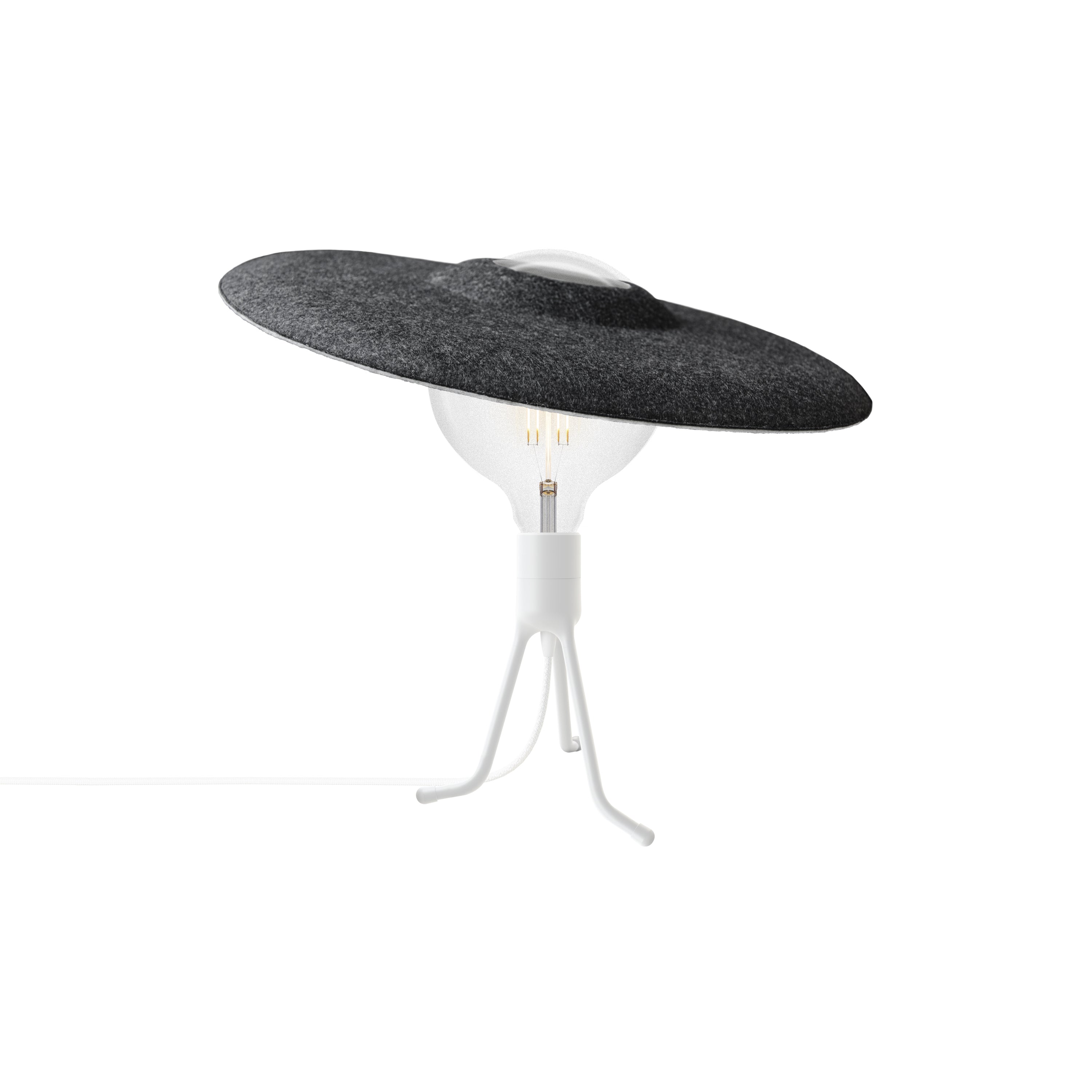Shade Adjustable Tripod Table Lamp: Matt White + With Bulb (3 W)