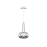 Clava Pendant: Polished Steel + White + Canopy