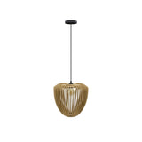 Clava Wood Pendant: Oak + Black + Canopy