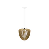 Clava Wood Pendant: Oak + White + Canopy