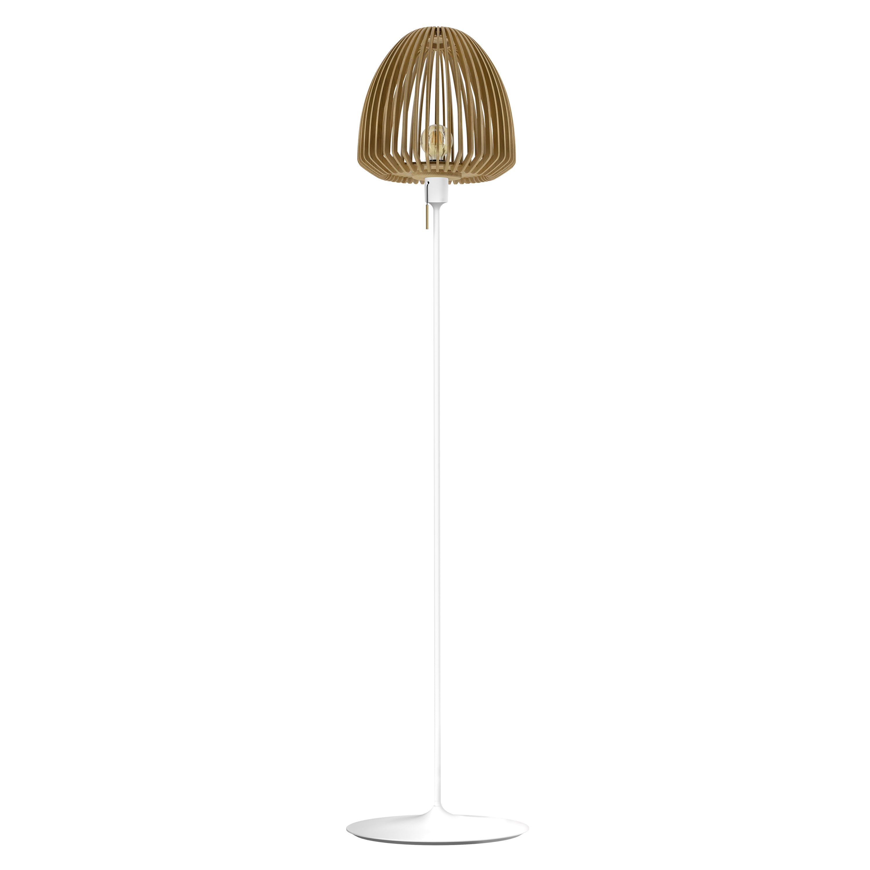 Clava Wood Floor Lamp: Oak + White