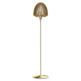 Clava Wood Floor Lamp: Oak + Brushed Brass
