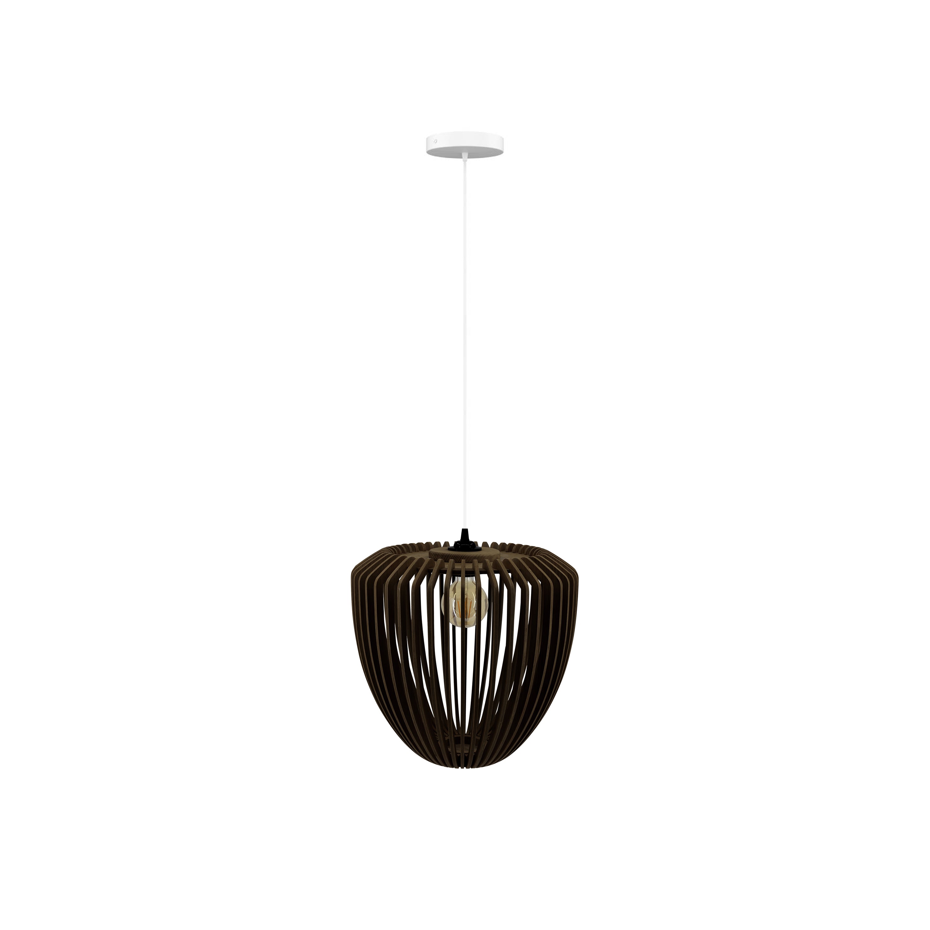 Clava Wood Pendant: Dark Oak + White + Canopy