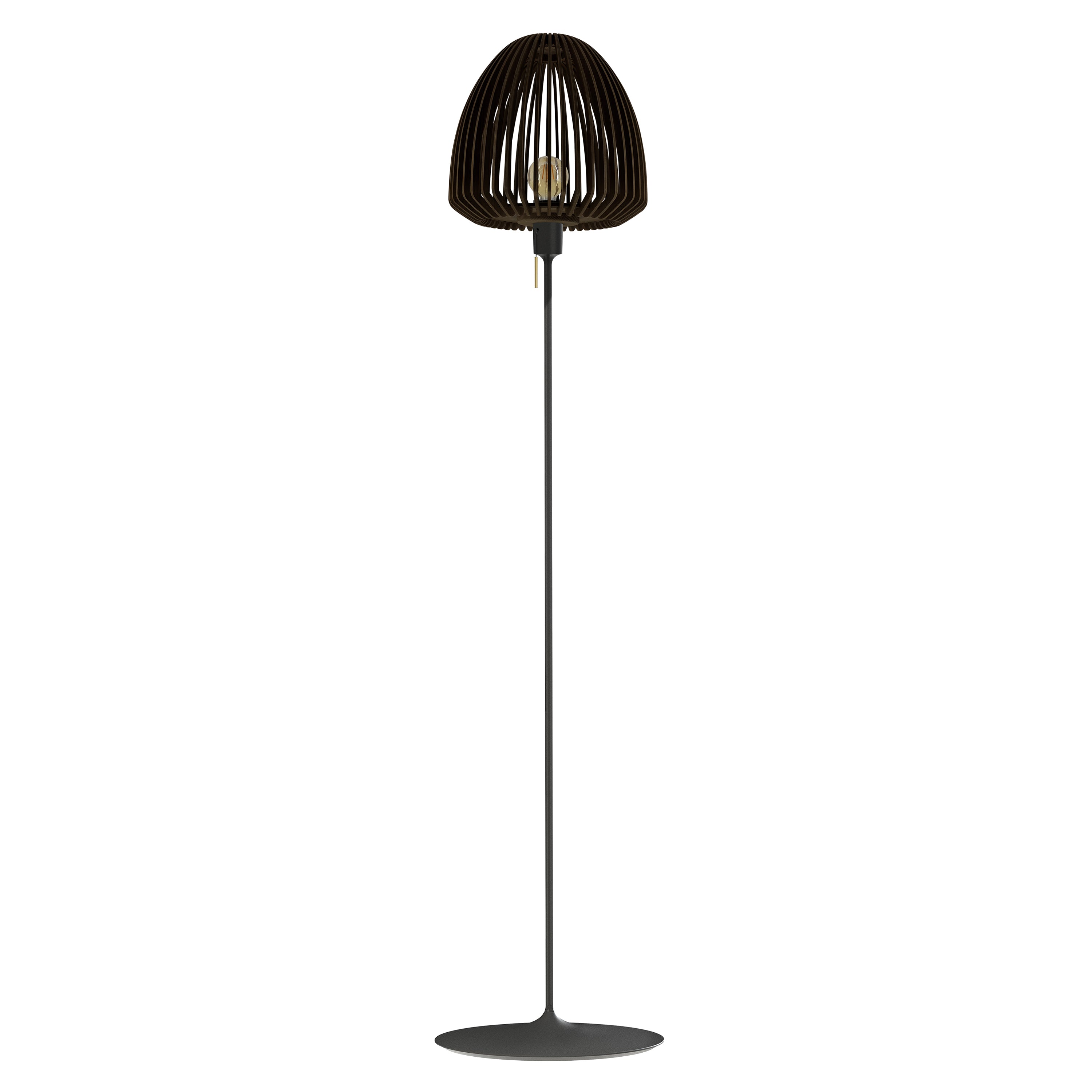 Clava Wood Floor Lamp: Dark Oak + Black