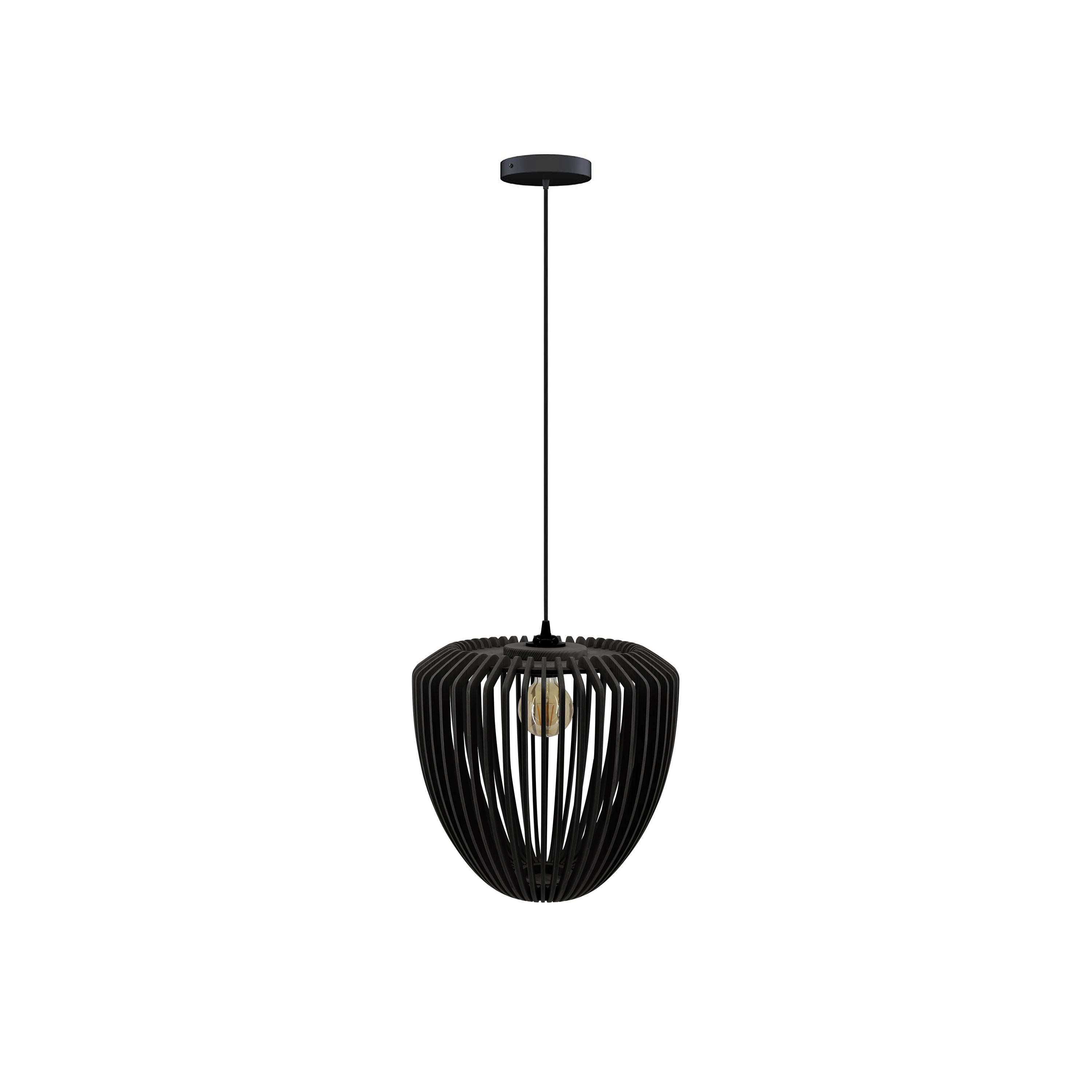Clava Wood Pendant: Black Oak + Black + Canopy