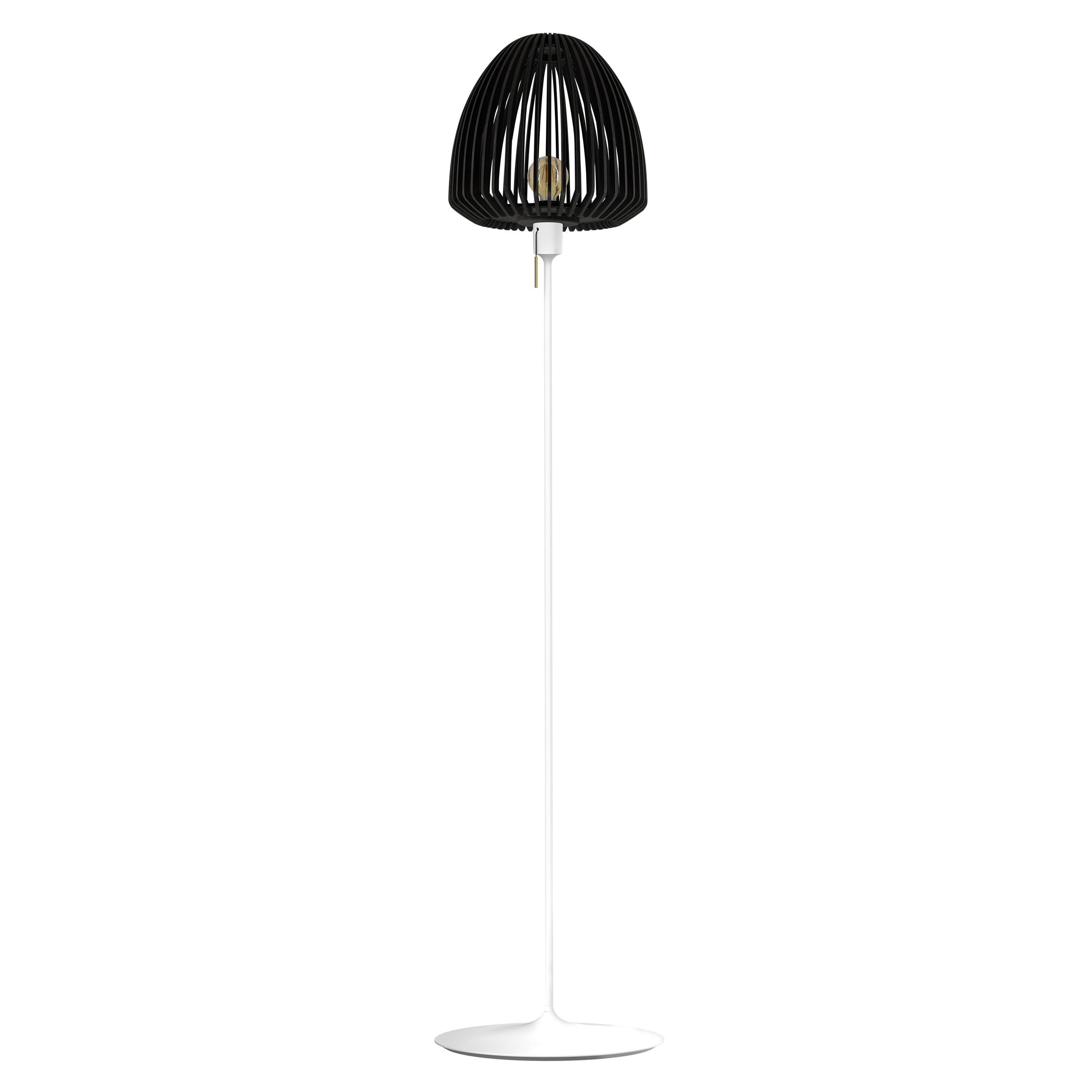 Clava Wood Floor Lamp: Black Oak + White