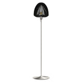 Clava Wood Floor Lamp: Black Oak + Brushed Steel