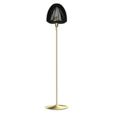 Clava Wood Floor Lamp: Black Oak + Brushed Brass