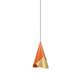 Cornet Pendant: Nuance Mist Orange + Brass + Black + Plug-in