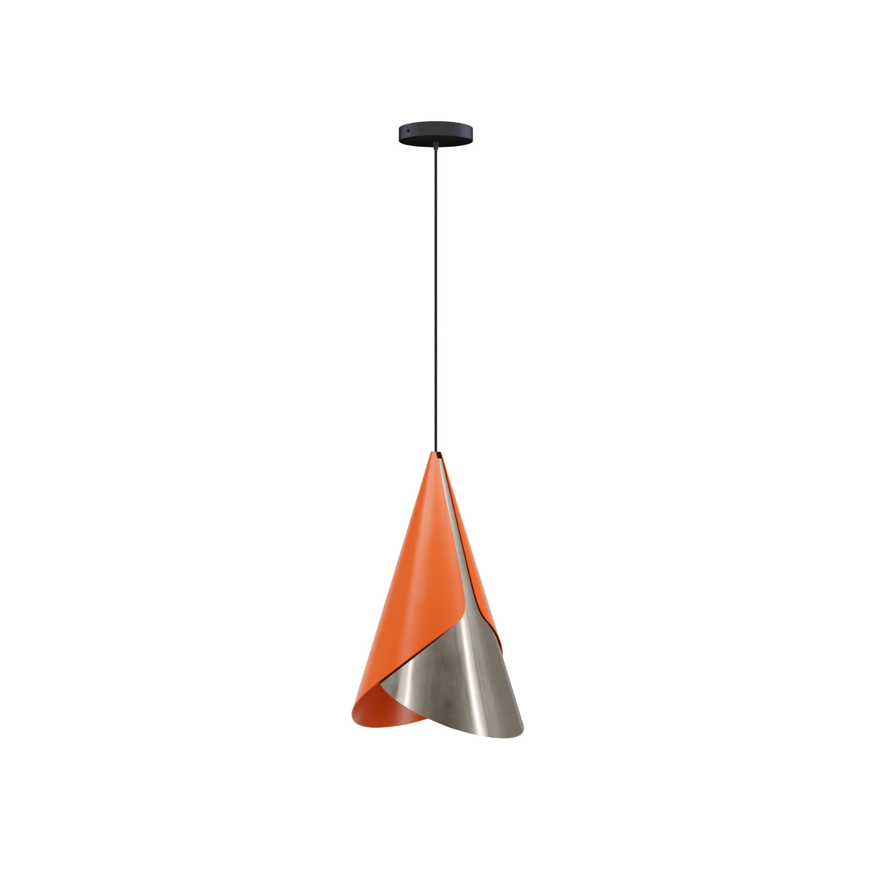 Cornet Pendant: Nuance Mist Orange + Steel + Black + Canopy