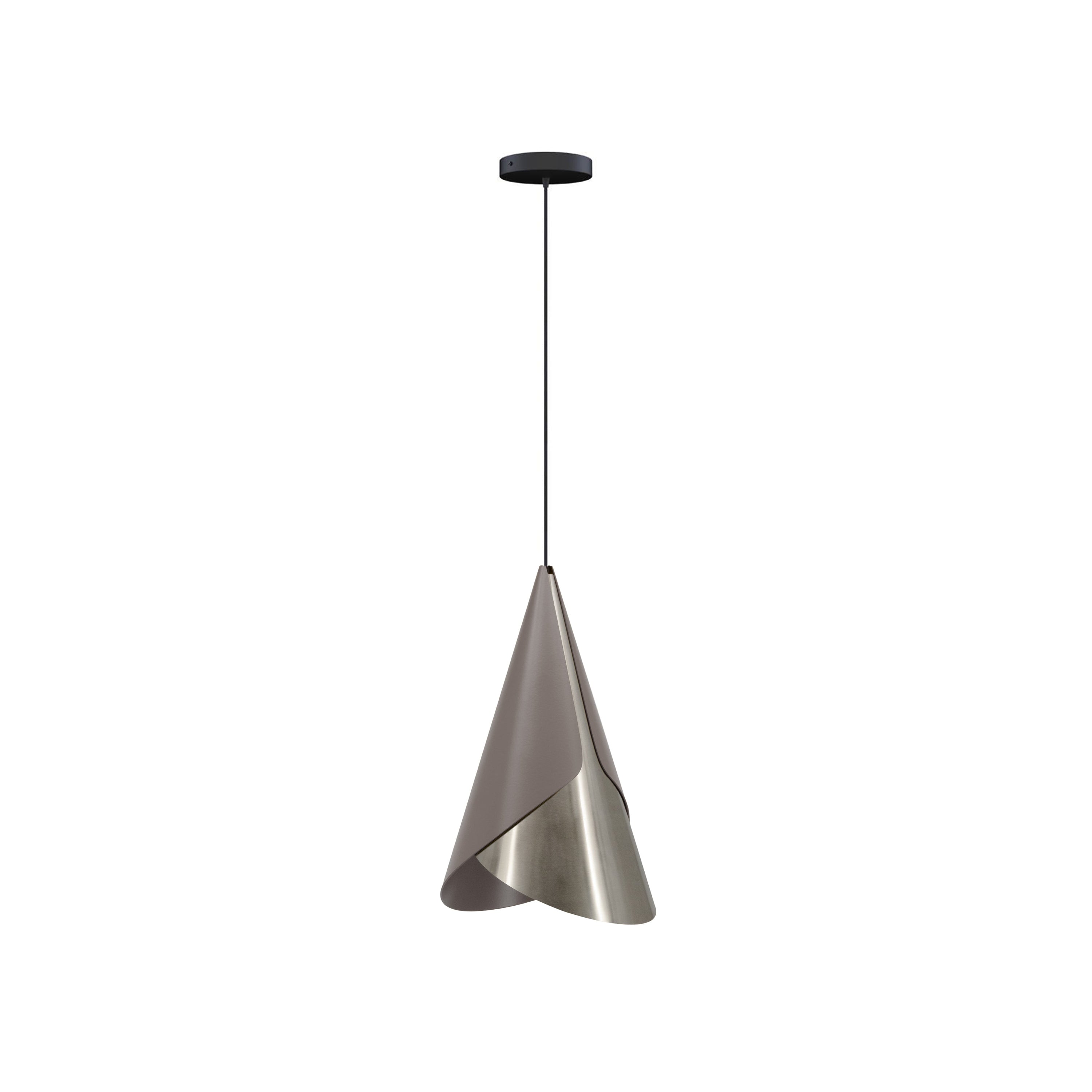 Cornet Pendant: Umber + Steel + Black + Canopy