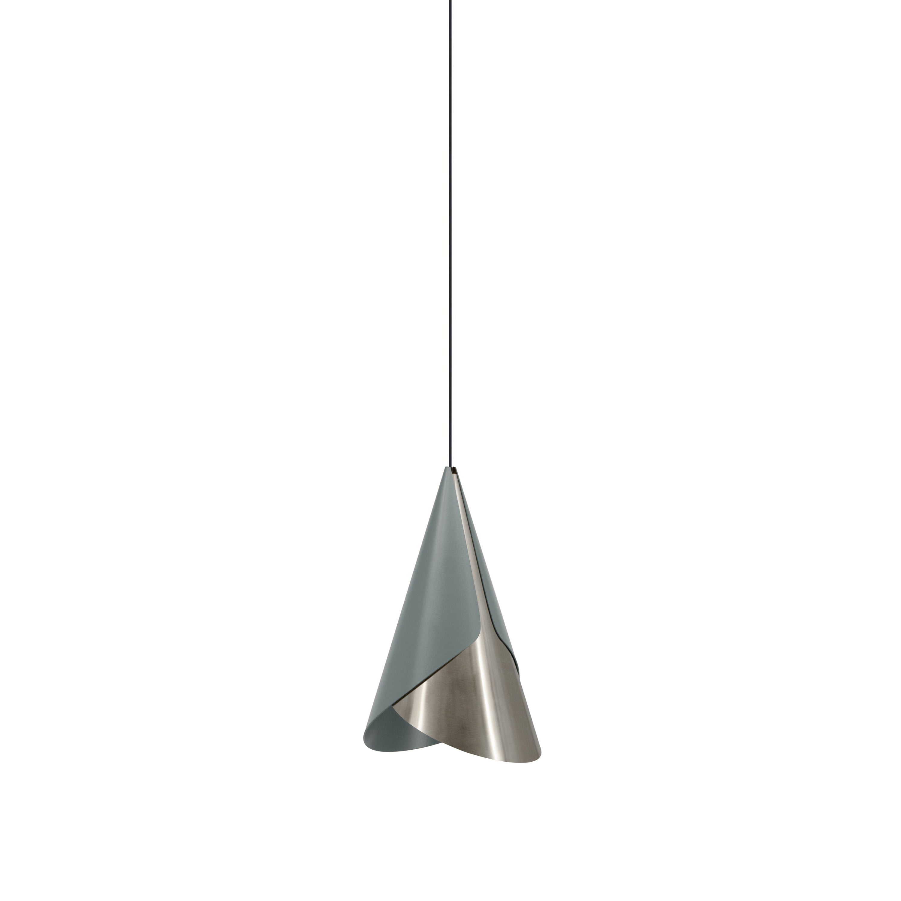 Cornet Pendant: Slate + Steel + Black + Plug-in