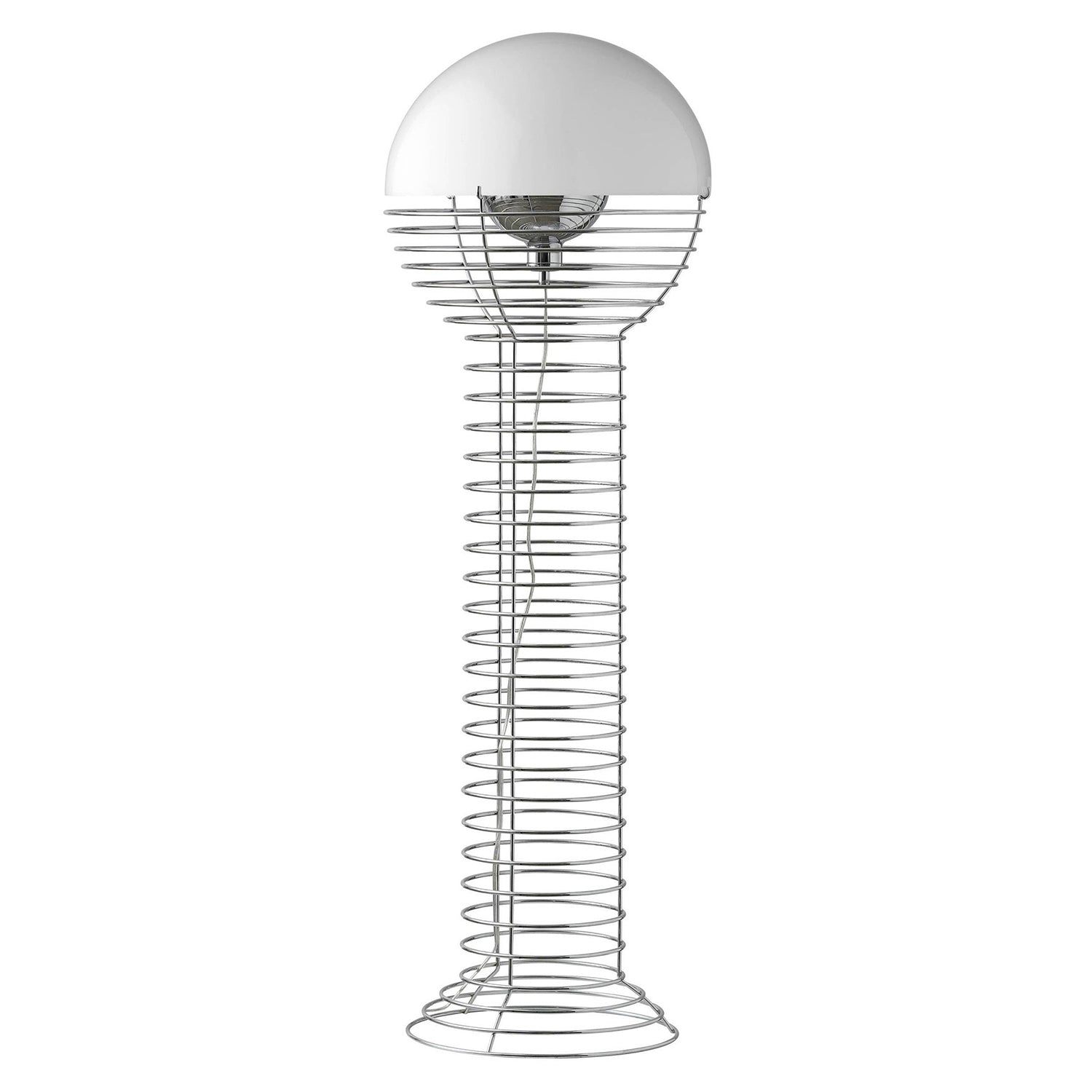 Wire Floor Lamp: Chrome + White