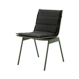 Ville AV33 Stacking Outdoor Side Chair: Set of 2 + Bronze Green + With Heritage Char Cushion