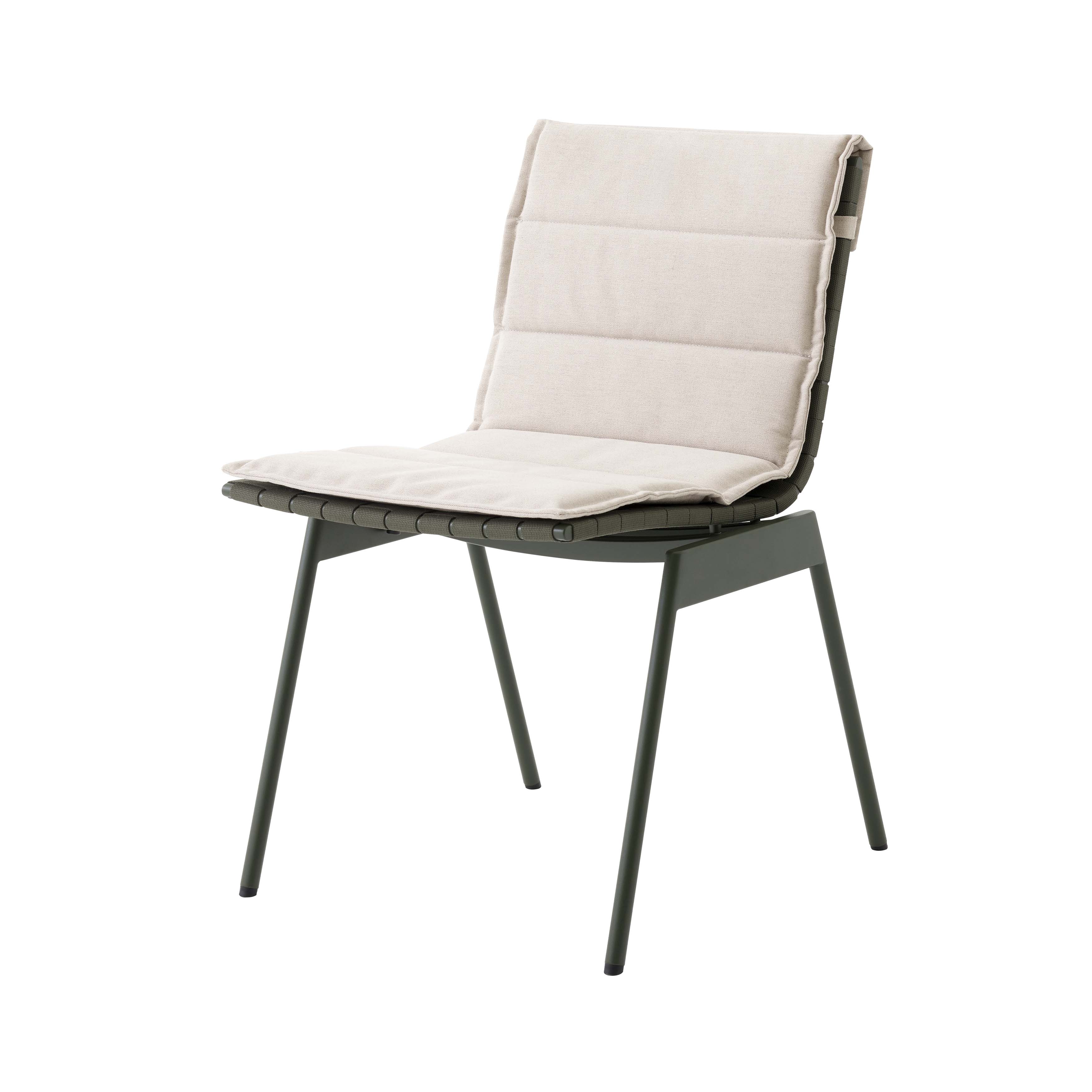 Ville AV33 Stacking Outdoor Side Chair: Set of 2 + Bronze Green + With Heritage Papyrus Cushion