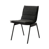 Ville AV33 Stacking Outdoor Side Chair: Set of 2 + Warm Black + With Heritage Char Cushion